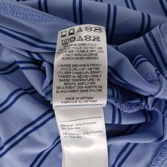 UNTUCKit Mens Polo Shirt Blue 2XL Cronos Double Stripe Short Sleeve Performance - Picture 7 of 7